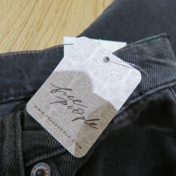 FREE PEOPLE WE THE FREE Jam Session Relaxed Capri Jean Rocksteady Black Boho NWT - Picture 14 of 15